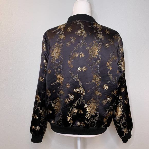 Missguided Satin Floral Embroidered Bomber Jacket - Picture 4 of 13